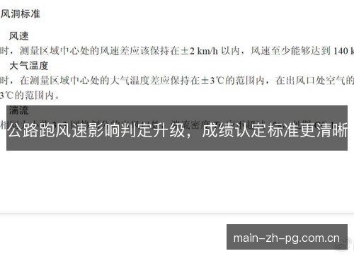 公路跑风速影响判定升级,成绩认定标准更清晰 公路跑风速影响判定升级,成绩认定标准更清晰